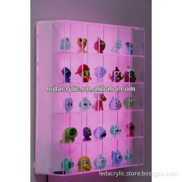 Display Case and Night Light with LED Lighting for Lego, Moshi Monsters